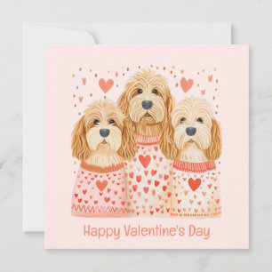 Happy Valentines Day Goldendoodle Dogs Holiday Card