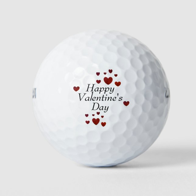 Happy Valentine's Day Golf Balls by dalDesignNZ (Front)