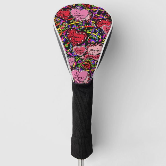 Happy Valentine's Day Golf Head Cover (Front)