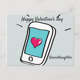 Happy Valentine's Day Granddaughter Postcard