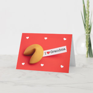 Happy Valentine's Day Grandma Fortune Cookie  Holiday Card