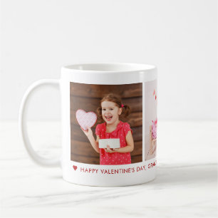 Happy Valentine's Day Grandpa 3 Photo Custom Coffee Mug