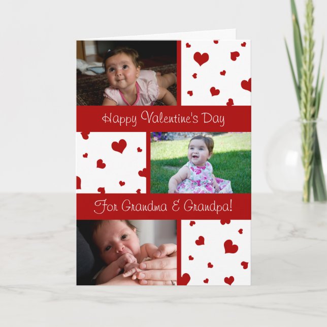Happy Valentine's Day Grandparents Photo Card (Front)