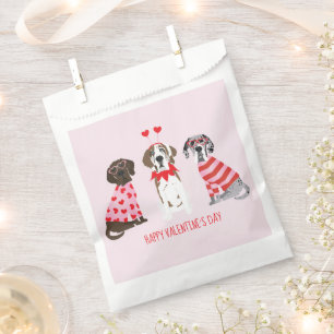Happy Valentines Day Great Dane Dogs Favour Bags