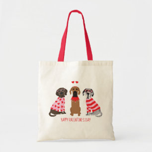 Happy Valentines Day Great Dane Dogs Tote Bag