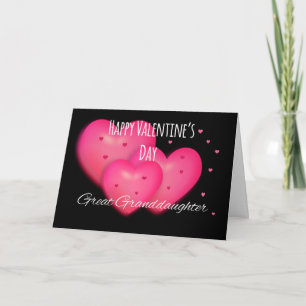 Happy Valentine's Day Great Granddaughter Holiday Card