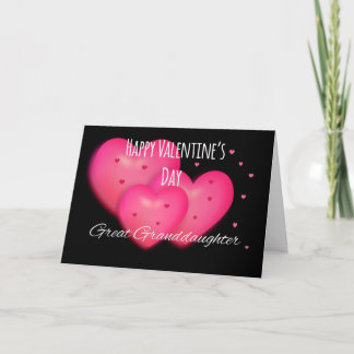 Happy Valentine's Day Great Granddaughter Holiday Card