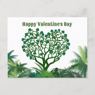 Happy Valentine's day green natural to you  Holiday Postcard