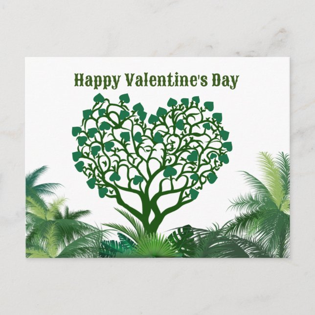 Happy Valentine's day green natural to you  Holiday Postcard (Front)