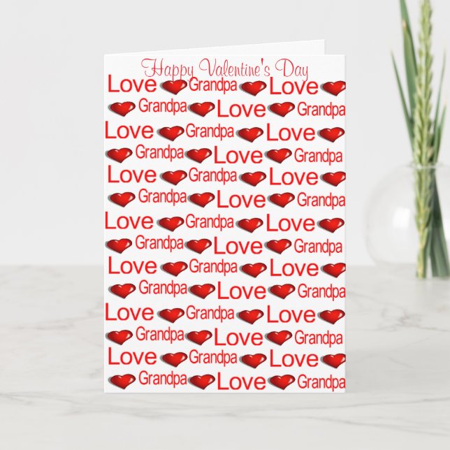 Happy Valentine's Day Greeting Card Grandpa Heart (Front)
