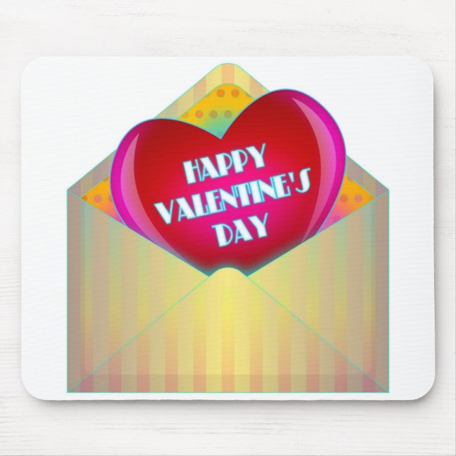 "HAPPY VALENTINE'S DAY" GREETING CARD MOUSE MAT (Front)