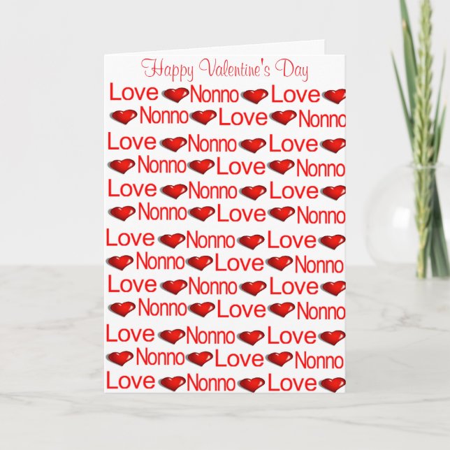 Happy Valentine's Day Greeting Card Nono Red Heart (Front)