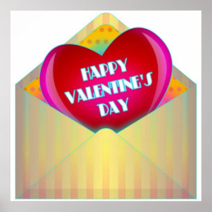 "HAPPY VALENTINE'S DAY" GREETING CARD POSTER