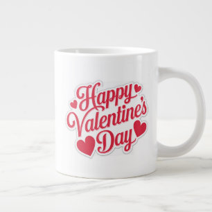"Happy Valentine's Day Greeting Design Large Coffee Mug