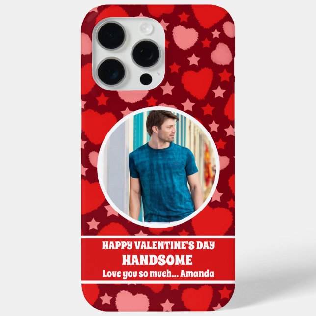 Happy Valentine's Day Handsome Personalised Photo Case-Mate iPhone Case (Back)