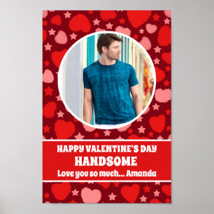 Happy Valentine's Day Handsome Personalised Photo Poster