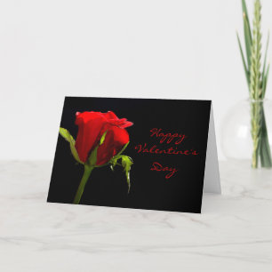 Happy Valentine's Day Heart and Rose Card