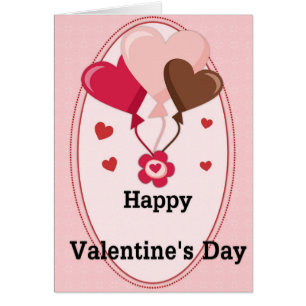 Happy Valentine's Day Heart Balloons Card