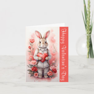 Happy Valentine's Day Heart Bunny Greeting Card