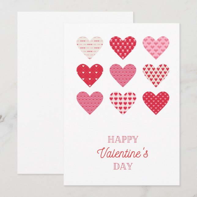 Happy Valentine's Day Heart Card (Front/Back)