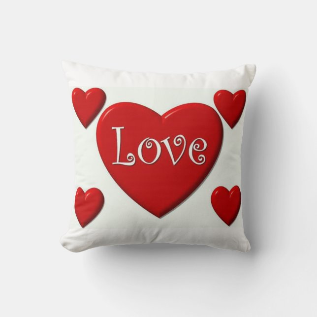 Happy Valentine's Day Heart Design Cushion (Front)