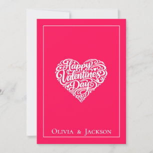 Happy Valentines Day Heart Design Greeting Card