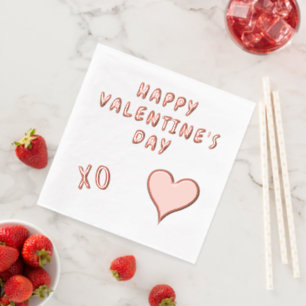 Happy Valentine's Day Heart Foil Napkins