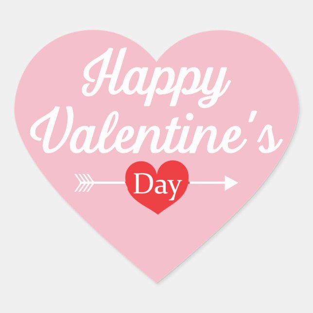 Happy Valentine's Day Heart Heart Sticker (Front)