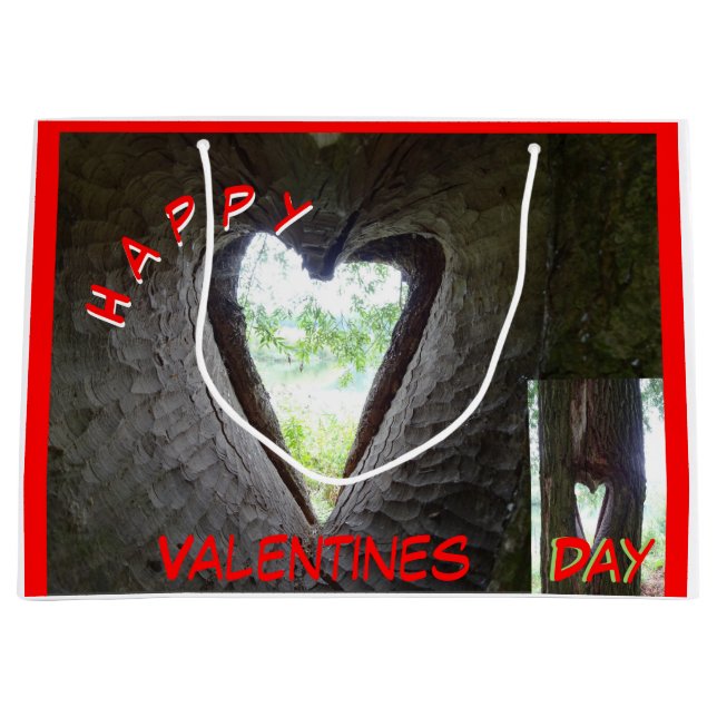 Happy Valentines Day Heart in Tree Gift Bag (Front)