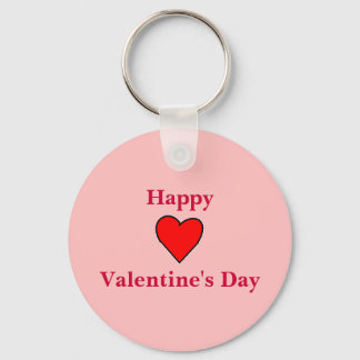Happy Valentine's Day Heart Key Ring