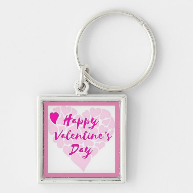 "HAPPY VALENTINE'S DAY" HEART KEY RING (Front)