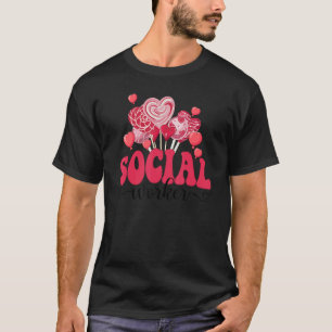 Happy Valentines Day Heart Lollipop Funny Social W T-Shirt