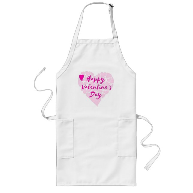 "HAPPY VALENTINE'S DAY" HEART LONG APRON (Front)