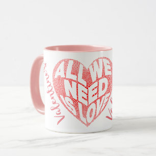 Happy valentine's day heart love mugs