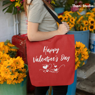 Happy Valentine's Day Heart Modern Typography  Tote Bag