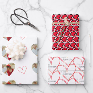 Happy Valentine's Day Heart Photo Simple  Wrapping Paper Sheet