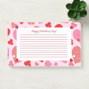 Happy Valentine's Day Heart Post-it Notes