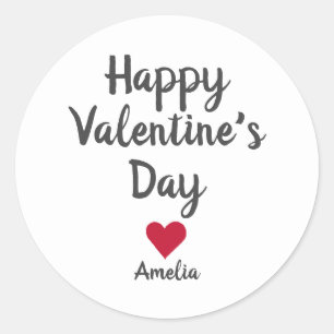 Happy Valentines Day Heart Script Stickers