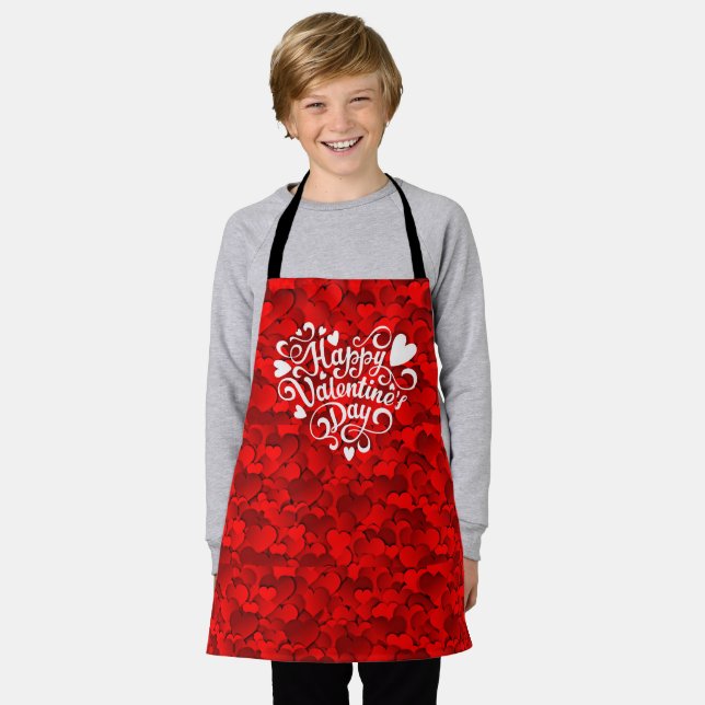 Happy Valentine's Day Heart Shape-23803 Apron (Worn)