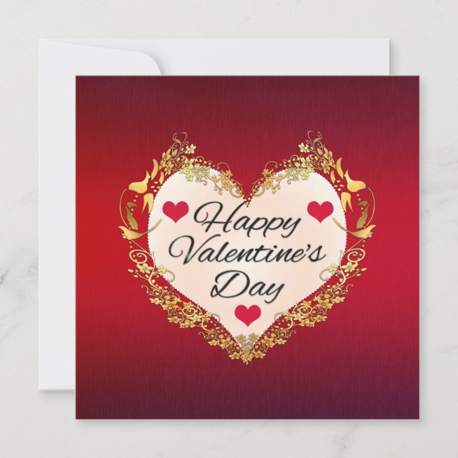 Happy Valentine's Day Heart Shape-47949 Card (Front)