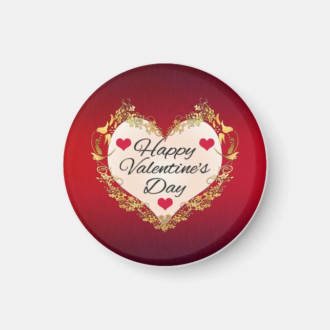 Happy Valentine's Day Heart Shape-47949 Magnet (Front)