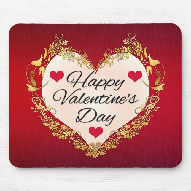 Happy Valentine's Day Heart Shape-47949 Mouse Mat (Front)