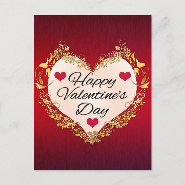 Happy Valentine's Day Heart Shape-47949 Postcard (Front)