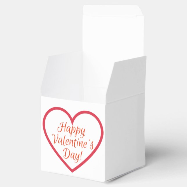 Happy Valentines Day Heart Shaped Logo Favour Box (Opened)