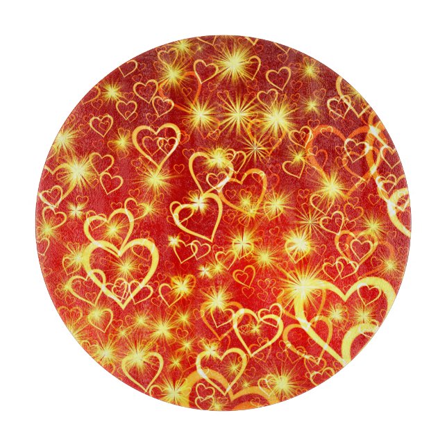 Happy Valentine's Day Heart Shapes Pattern-25622 Cutting Board (Front)