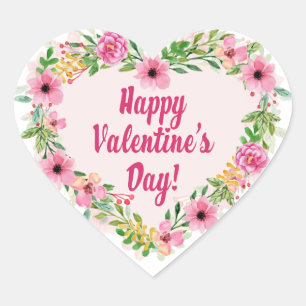Happy Valentine's Day Heart Sticker