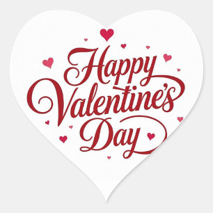 Happy Valentine's Day Heart Sticker