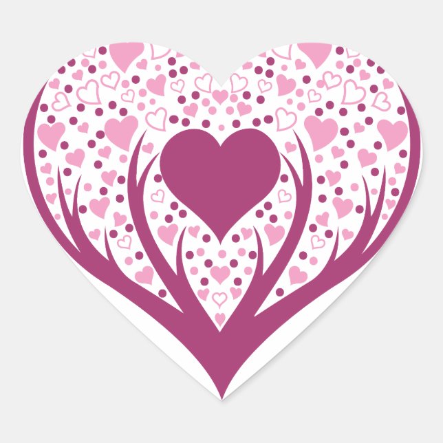 Happy Valentine's day Heart Sticker (Front)