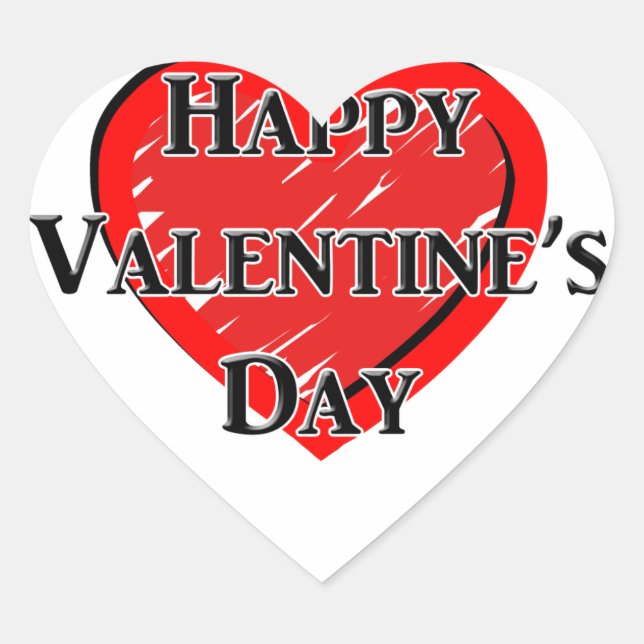 Happy Valentine's Day Heart Sticker (Front)