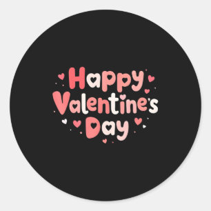 Happy Valentines Day Heart Teacher Funny Matching Classic Round Sticker